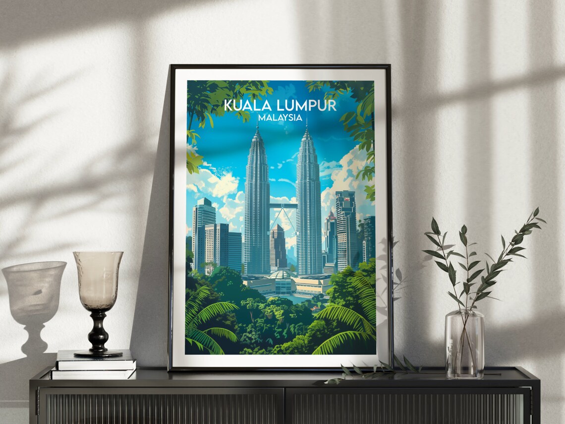 Kuala Lumpur Travel Poster, Malaysia Personalised - Image 3