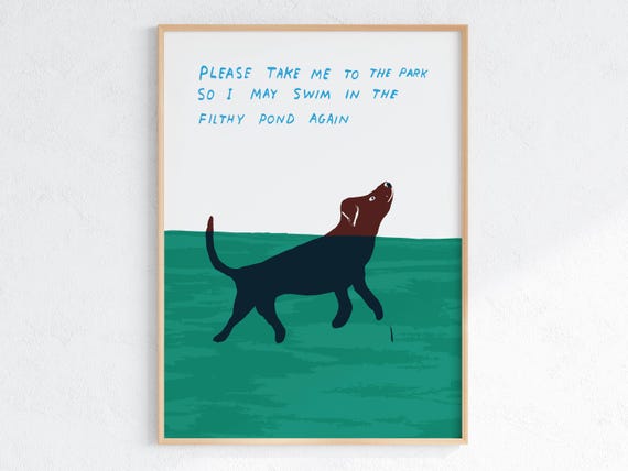 David Shrigley Please Take Me Unique Gift Idea Fun Home Art Whimsical Pop Print Modern Wall Decor Pop Print For Home Decor