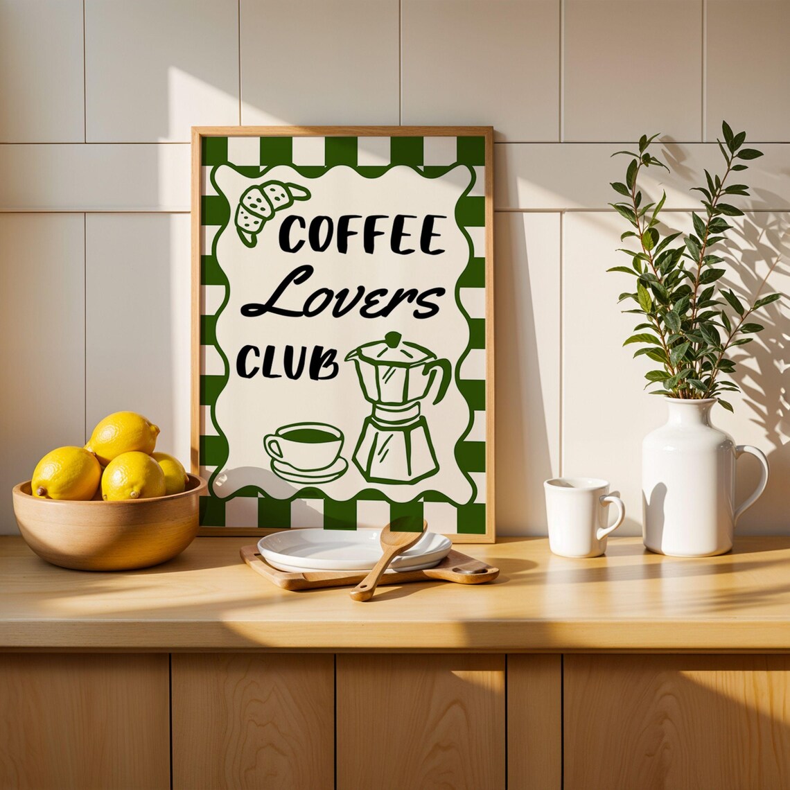 Coffee Lover Diner Style Kitchen Decor, Retro Design - Image 3