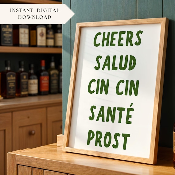 Cheers Print, Bar Decor Wall Art Print