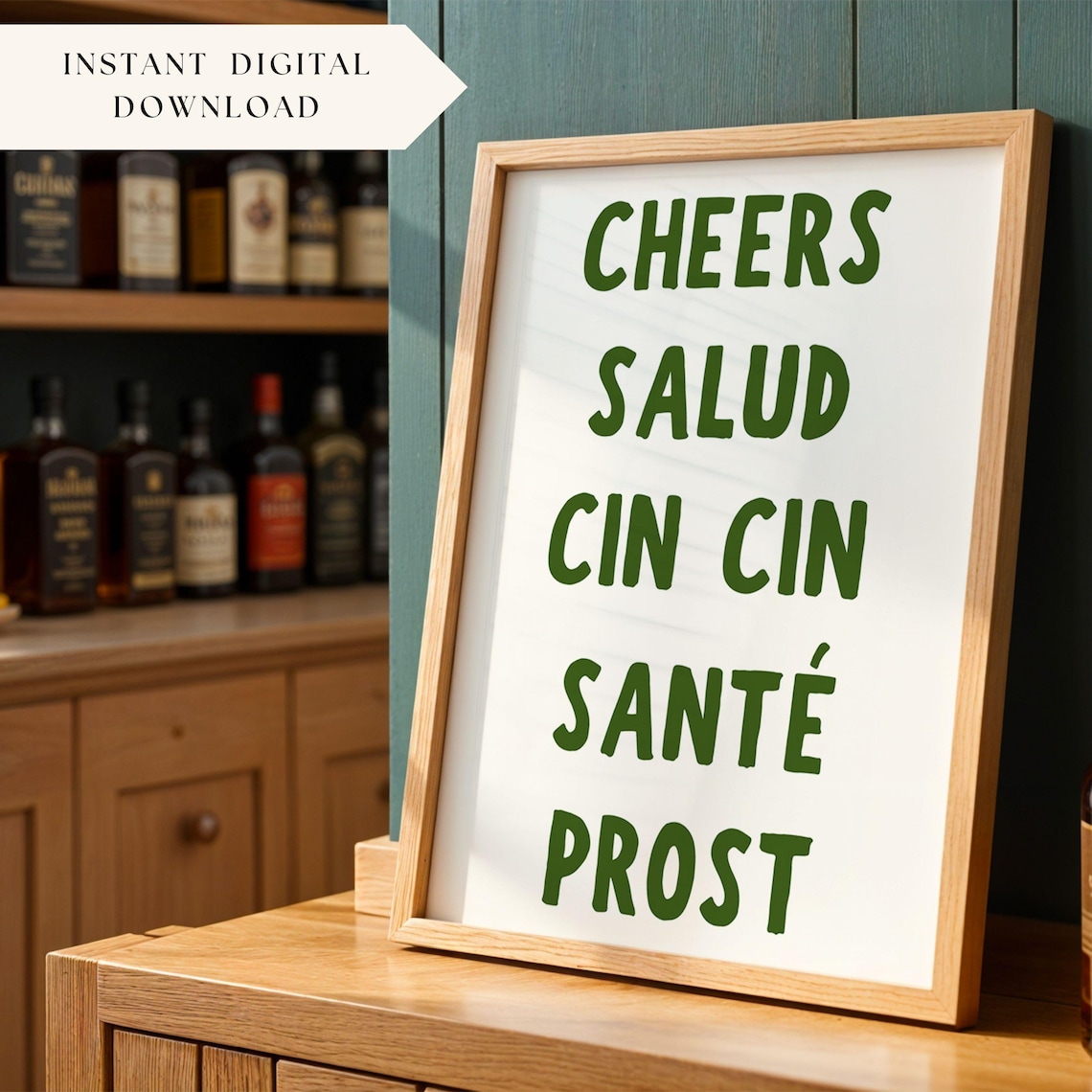 Cheers Print, Bar Decor Wall Art Print