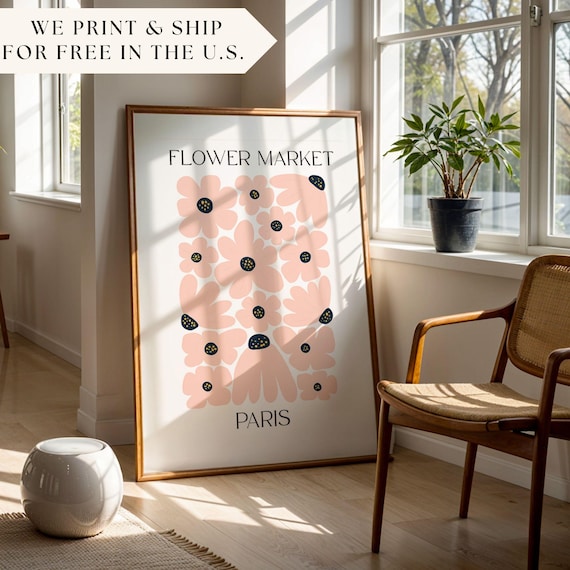 Paris Flower Market Botanical Art, Matisse Style