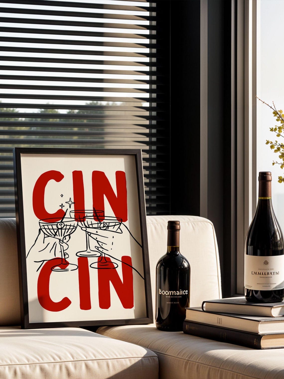 Cin Cin Cheers Art Print, Bar Cart Decor - Image 2