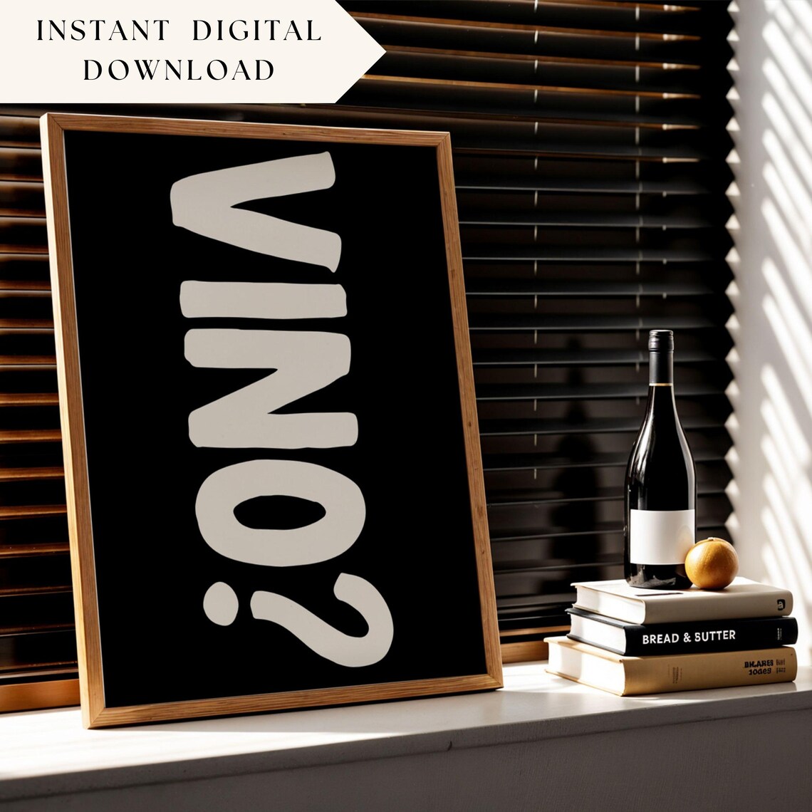 Wine Instant Wine Cocktail Poster, Bar Cart Art