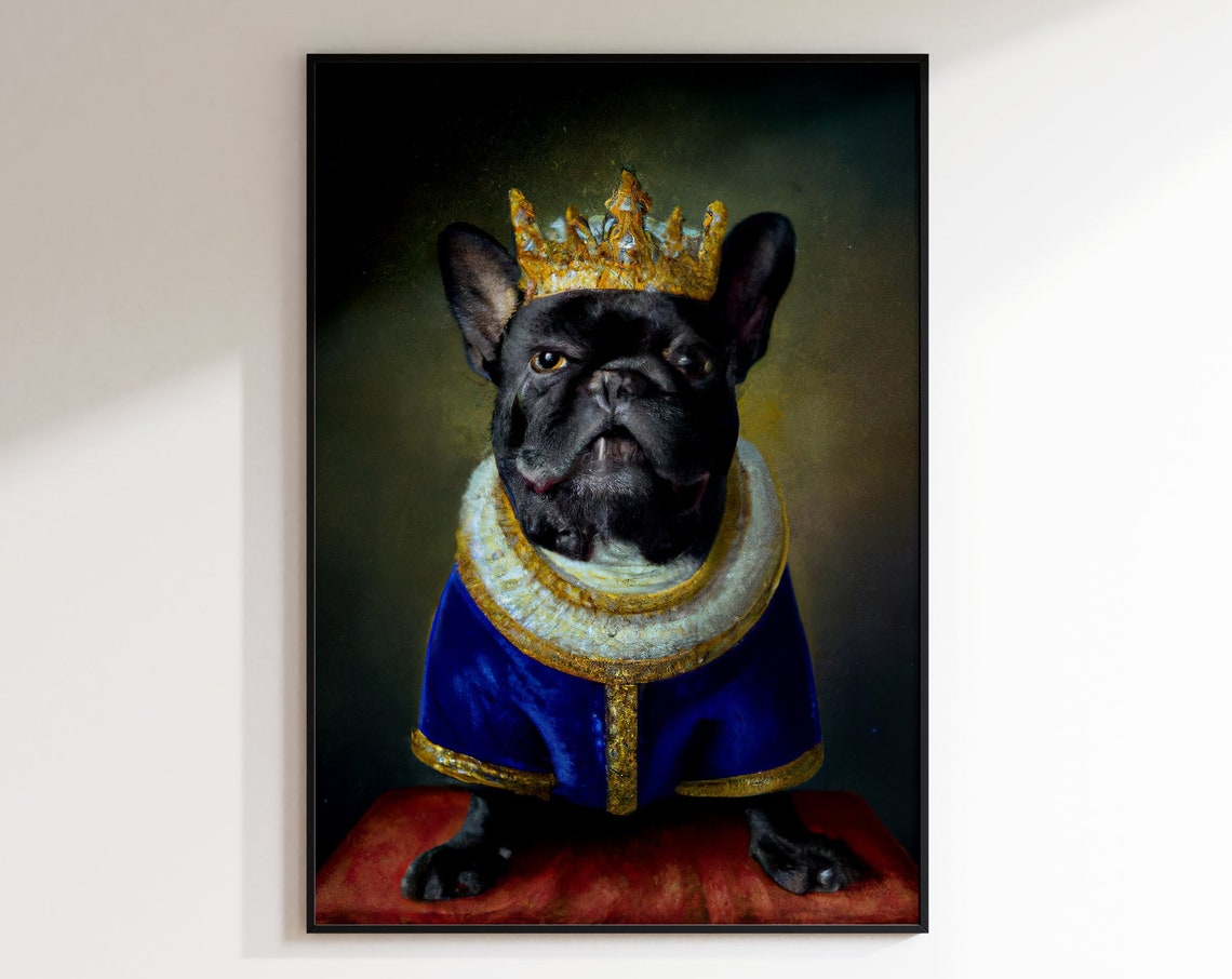 Dog In The Middle Ages French Bulldog Knight Dog Funny Picture Pet Portrait Dog Portrait Oil Painting Oil Painting Dog