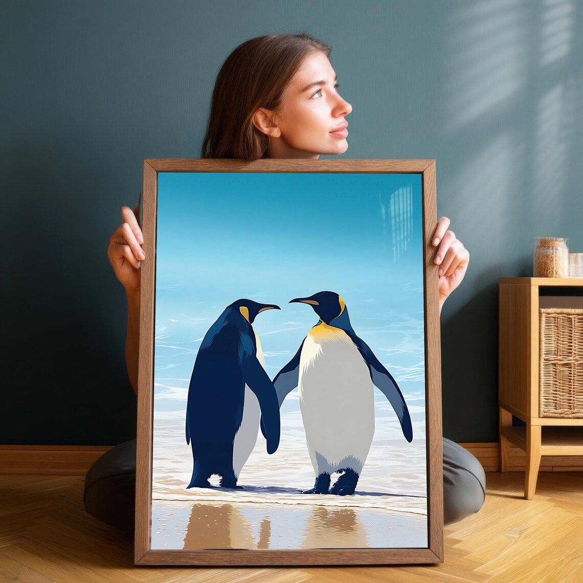 Emperor Penguin Illustration, Coastal Animal Art Print - Image 2