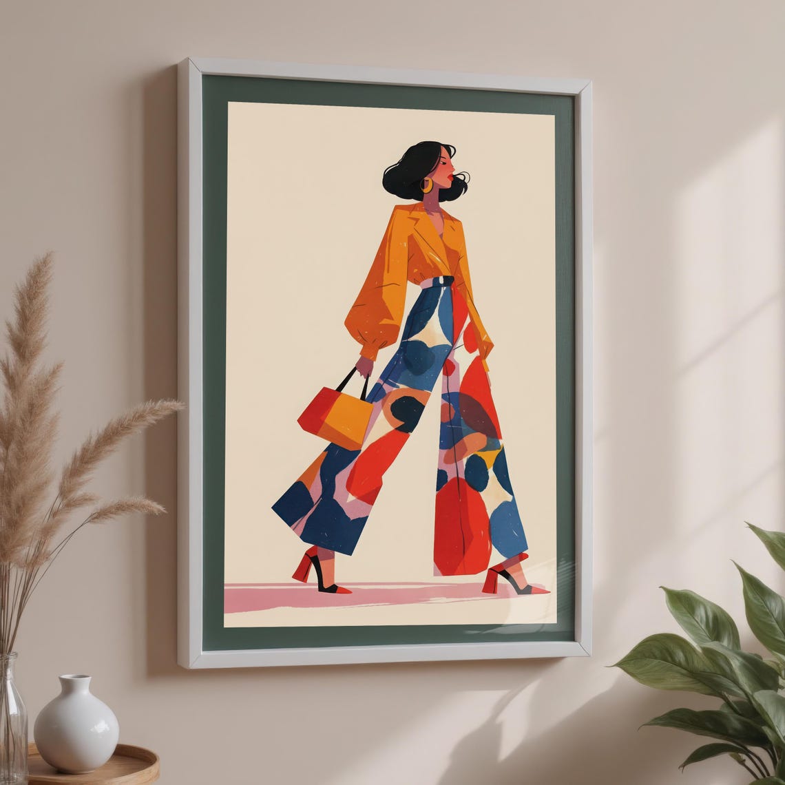Bold Fashion Woman, Colorful Geometric Statement Art - Image 4