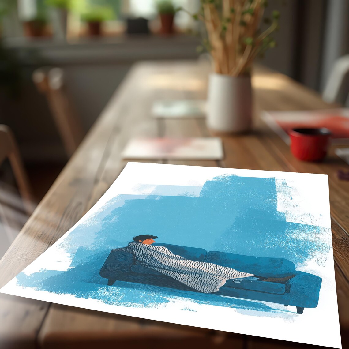Cozy Retreat - Textured Contemporary Abstract Print - Image 5