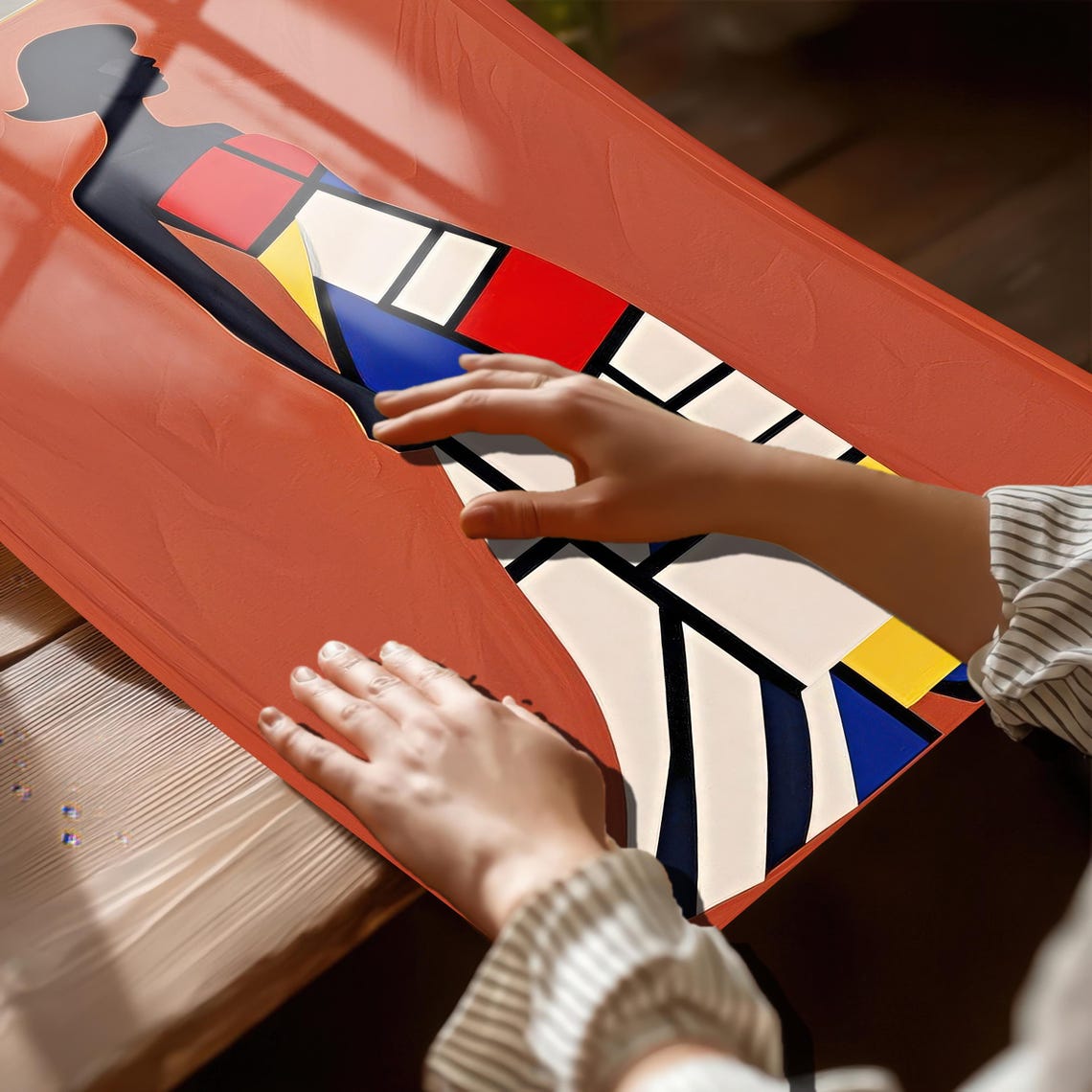 Color Block Dress Silhouette, Modern Geometric Art Print - Image 5