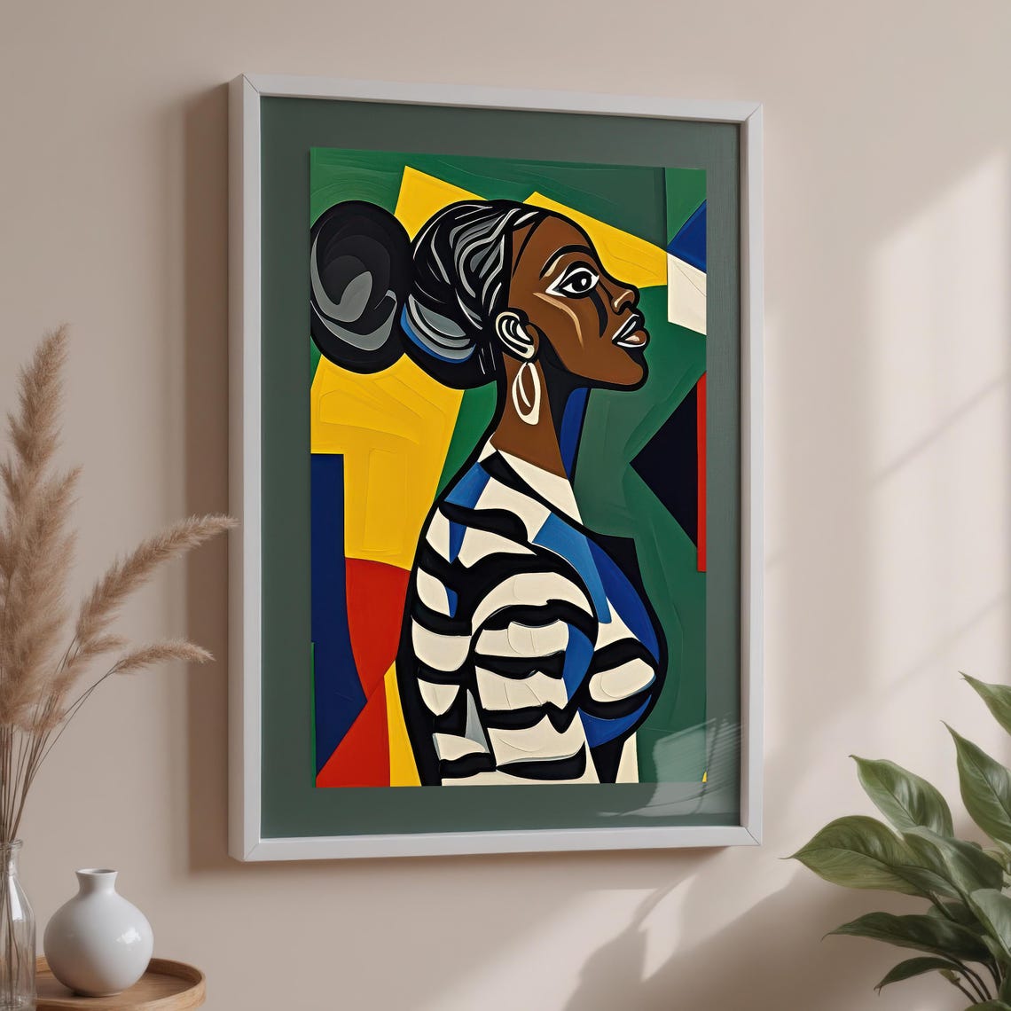 Female Figure Abstract Geometric Portrait Art Print - Image 2