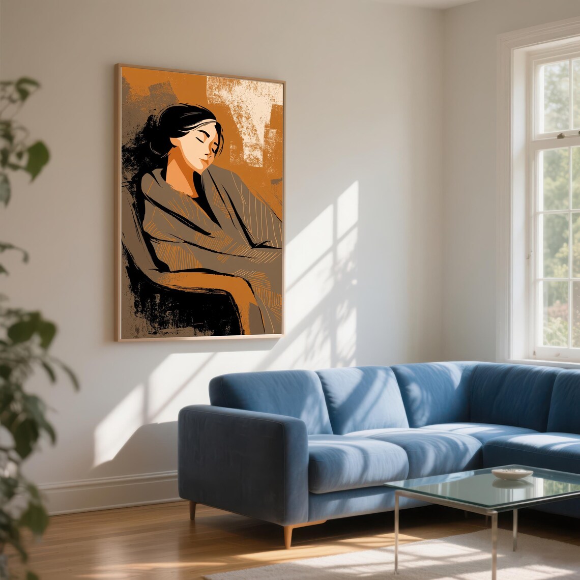 Peaceful Resting Woman, Contemporary Figure Illustration - Image 5