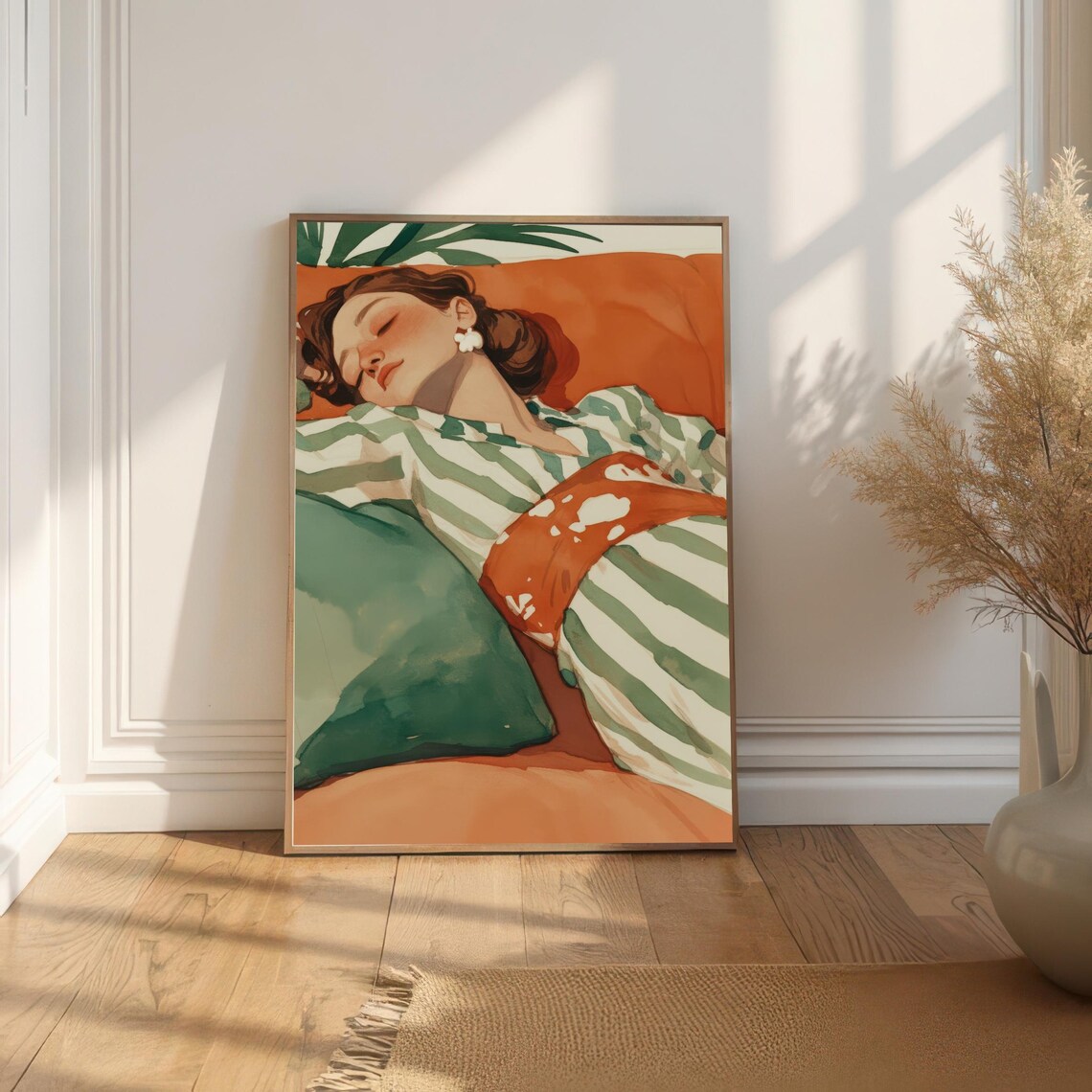 Serene Sleeping Woman Illustration, Modern Minimalist - Image 6