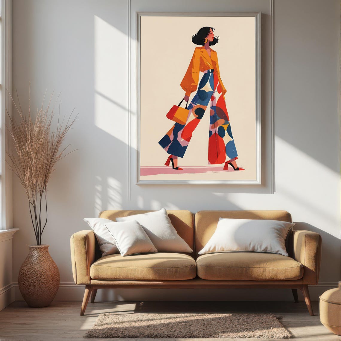 Bold Fashion Woman, Colorful Geometric Statement Art - Image 6