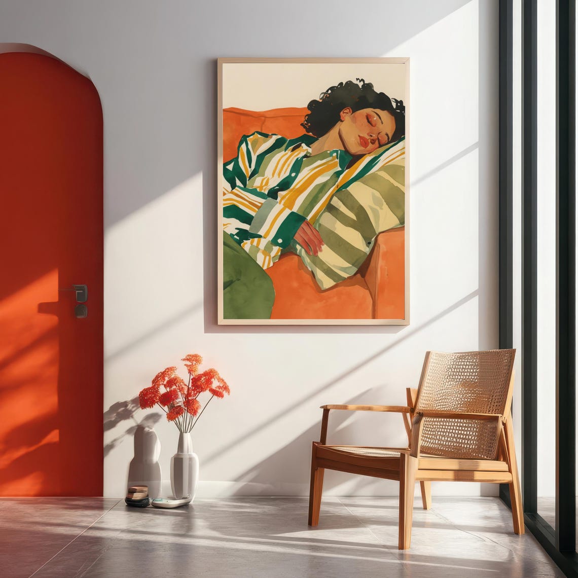 Cozy Comfort Figure With Blanket, Abstract Relaxation Art - Image 4