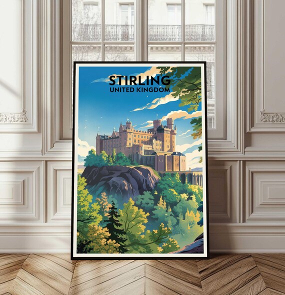 Stirling Poster United Kingdom Travel England Print Wall Art Cityscape Uk Vacation Gift