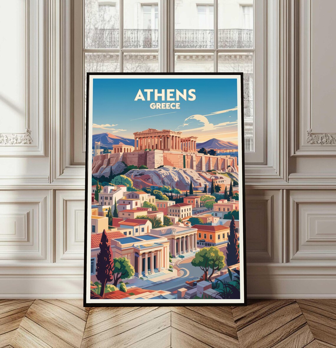 Athens Greece Acropolis Parthenon Ancient Ruins Travel Poster