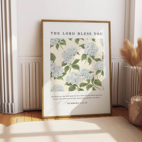 The Lord Bless You Scripture Vintage Christian Art Print