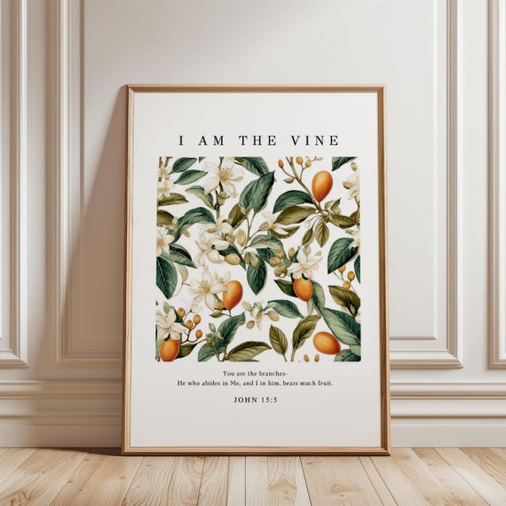 I Am The Vine Vintage Scripture Art Print