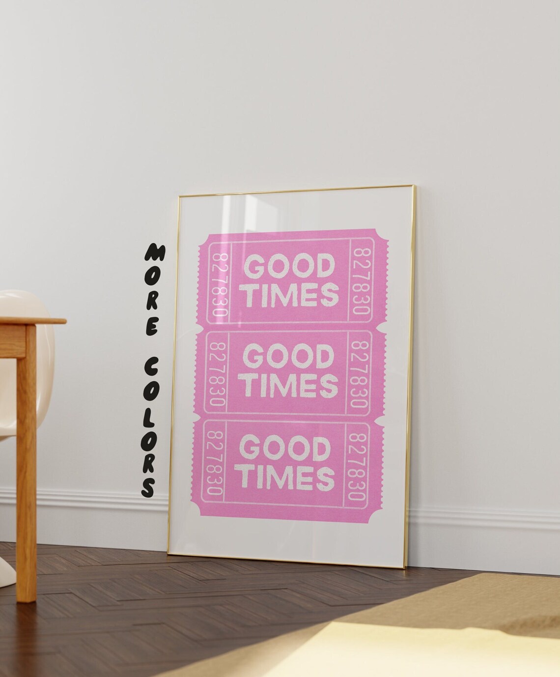 Retro Good Times Ticket Art Print, Bar Decor
