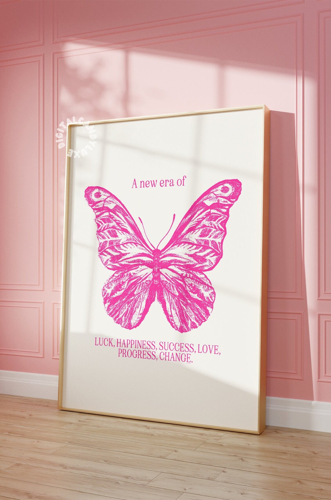 Butterfly Retro Wall Print, Girly Preppy Decor