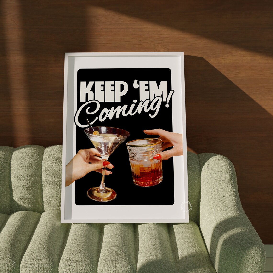 Keep Em Coming Kitchen Bar Cart Art Print
