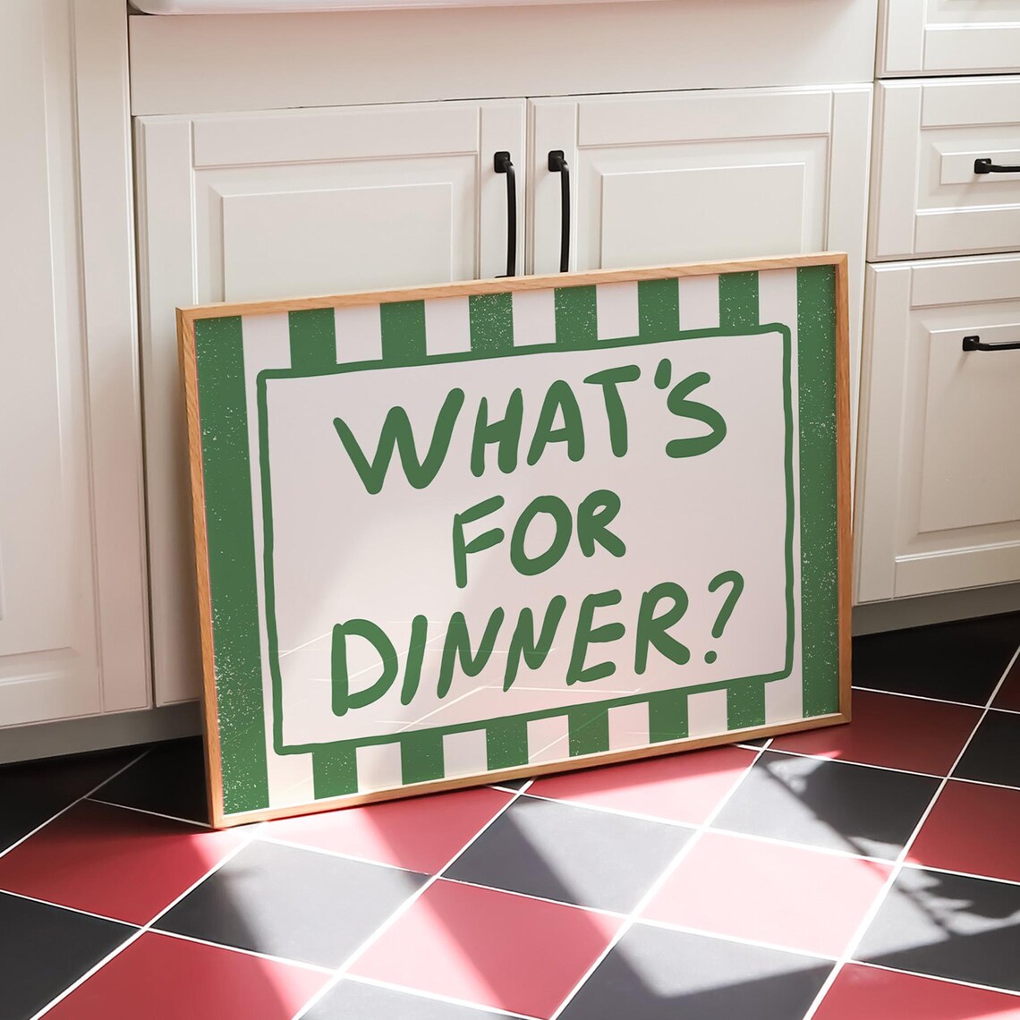 Whats For Dinner? Funny Kitchen Typography Art Print