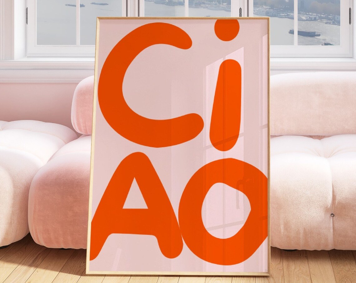 Ciao Typography Art Print, Bauhaus Decor