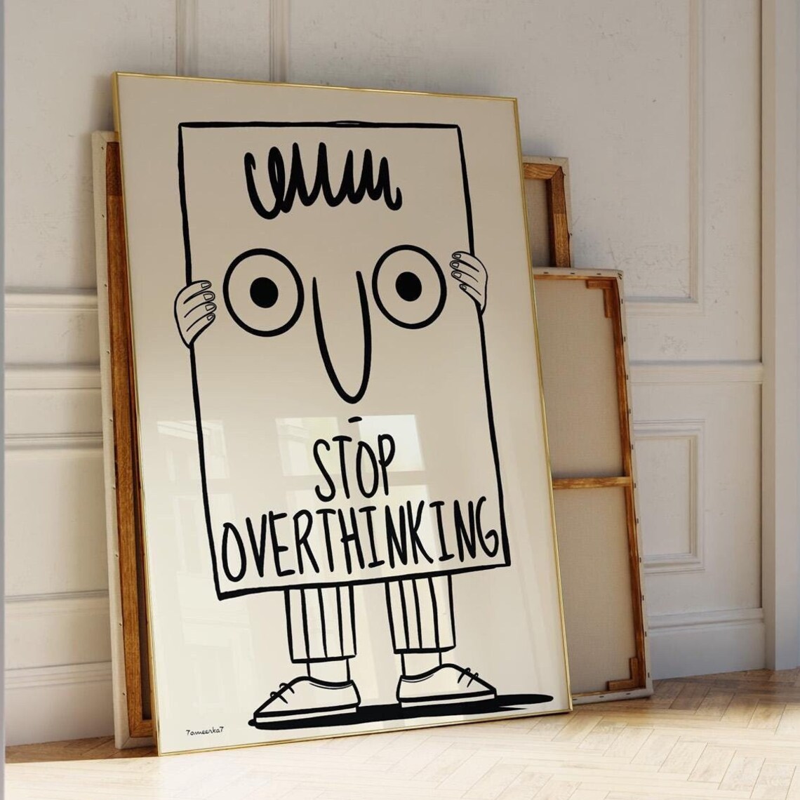 Stop Overthinking Quote, Minimalist Wall Art