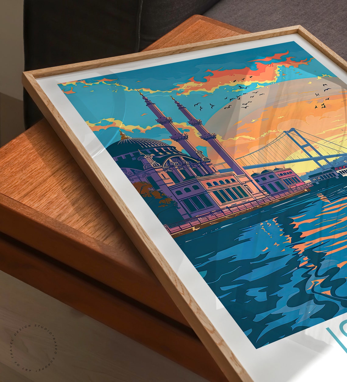 Istanbul Turkey Sunset Mosque Bosphorus Bridge Waterscape Poster - Image 3