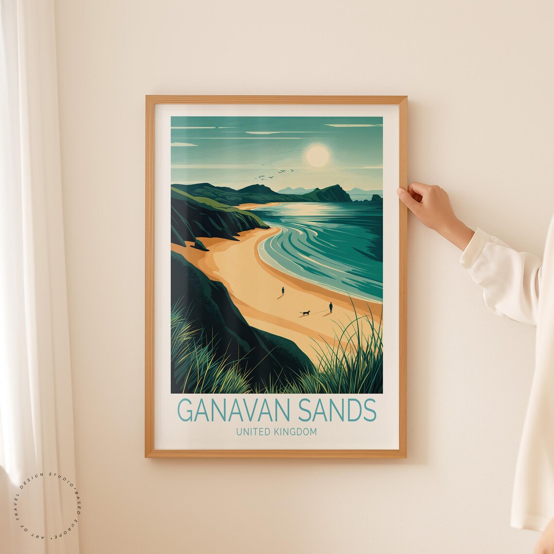 Ganavan Sands United Kingdom Golden Beach Vintage Travel Poster - Image 5