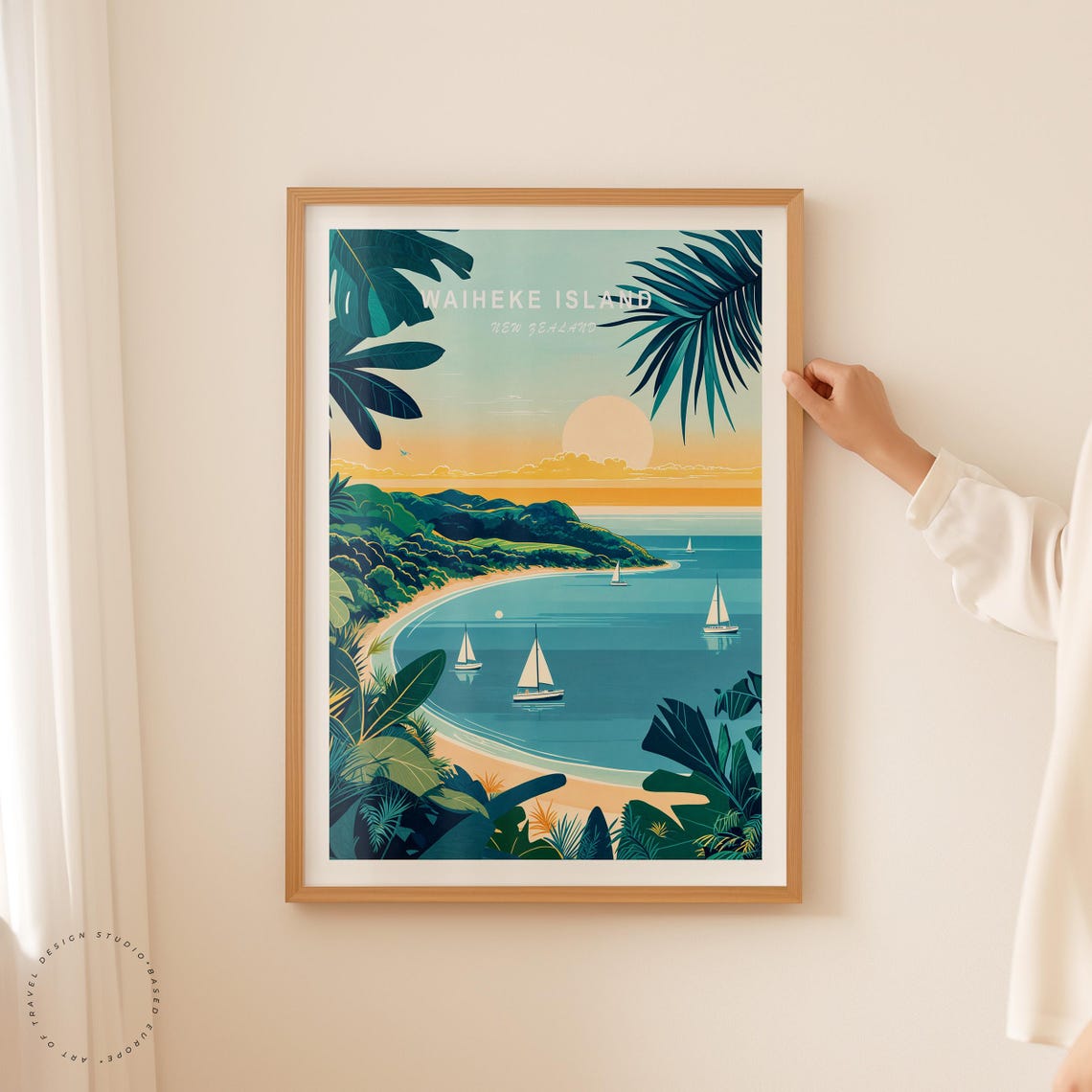 Waiheke Island New Zealand Travel Poster New Zealand Coast Wall Art Waiheke Island Poster Home Decor Wedding Gifts - Image 2