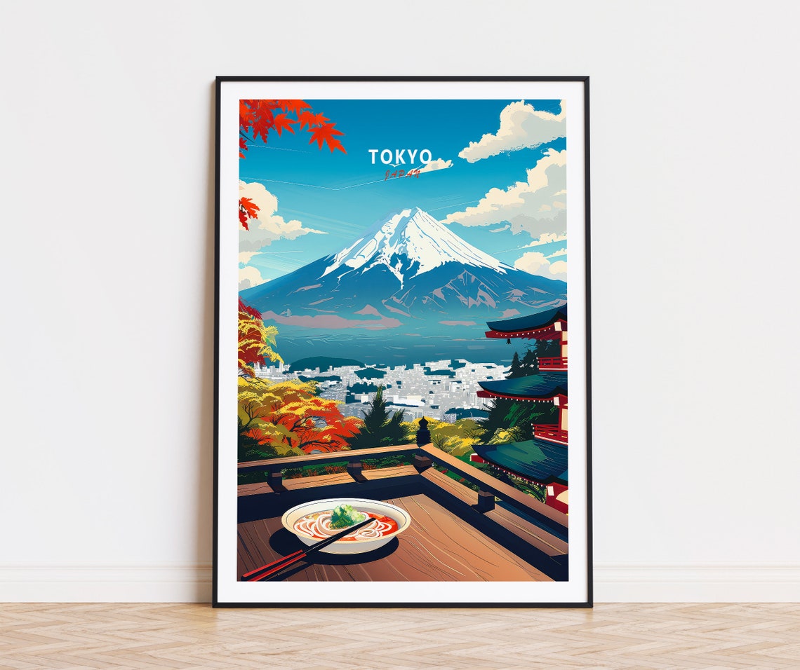 Tokyo Travel Poster Japan Ramen Food Wall Art Tokyo Japan Poster Ramen Food Print Birthday Gifts Wedding Present