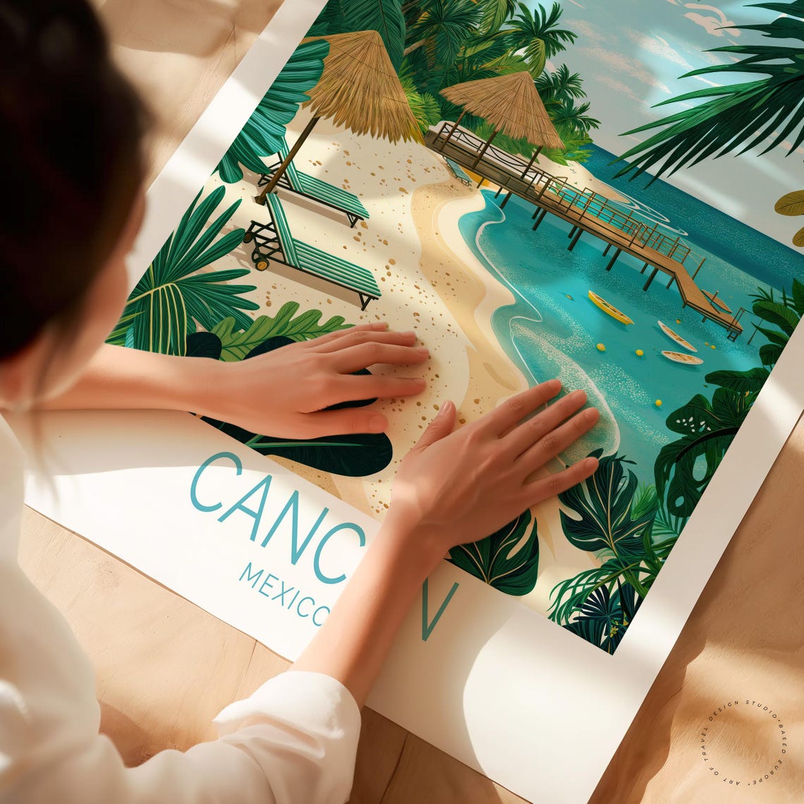Cancun Travel Poster Mexico Wall Art Print Home Decor Birthday Present Wedding Gifts Custom - Image 3