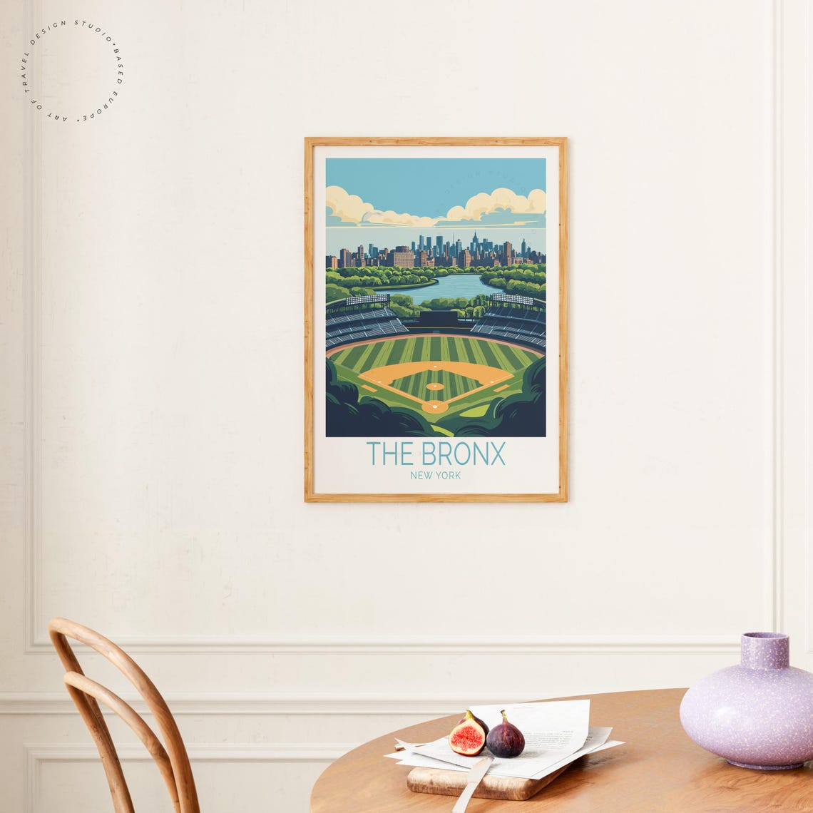 The Bronx New York Baseball Field River Skyline Day Game Poster - Image 4