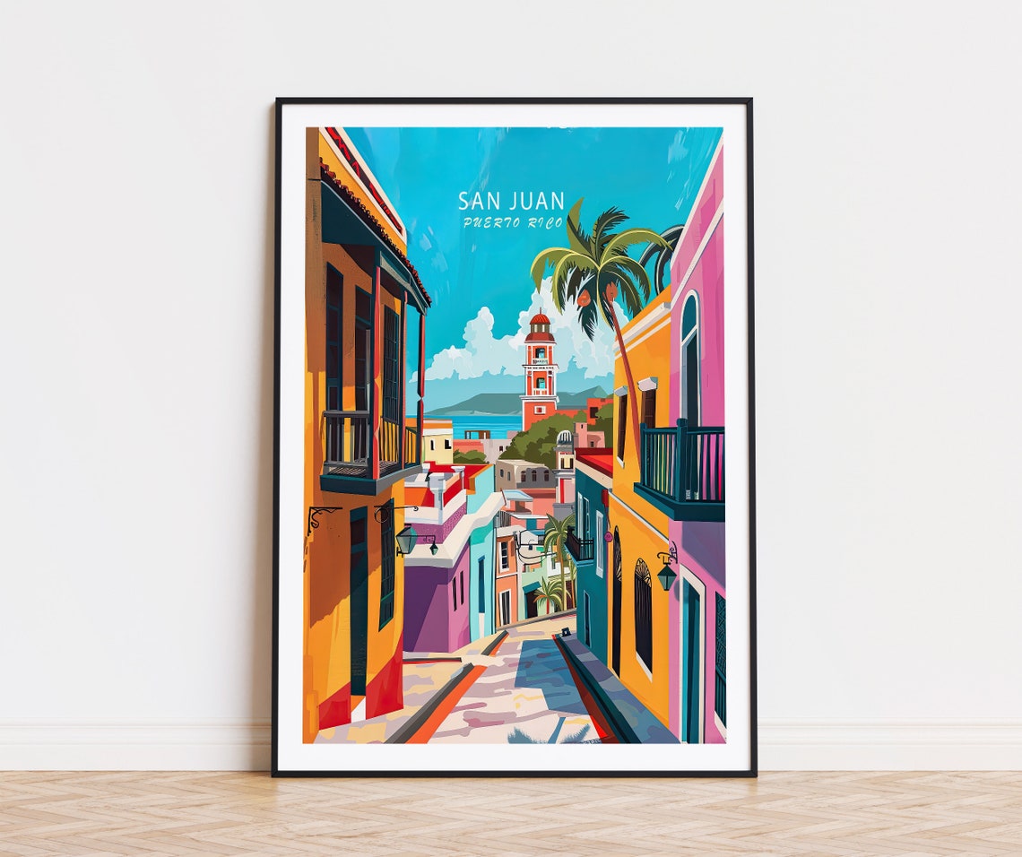 San Juan Travel Poster Puerto Rico Wall Art San Juan City Print Travel Home Decor Birthday Present Personalised Gifts