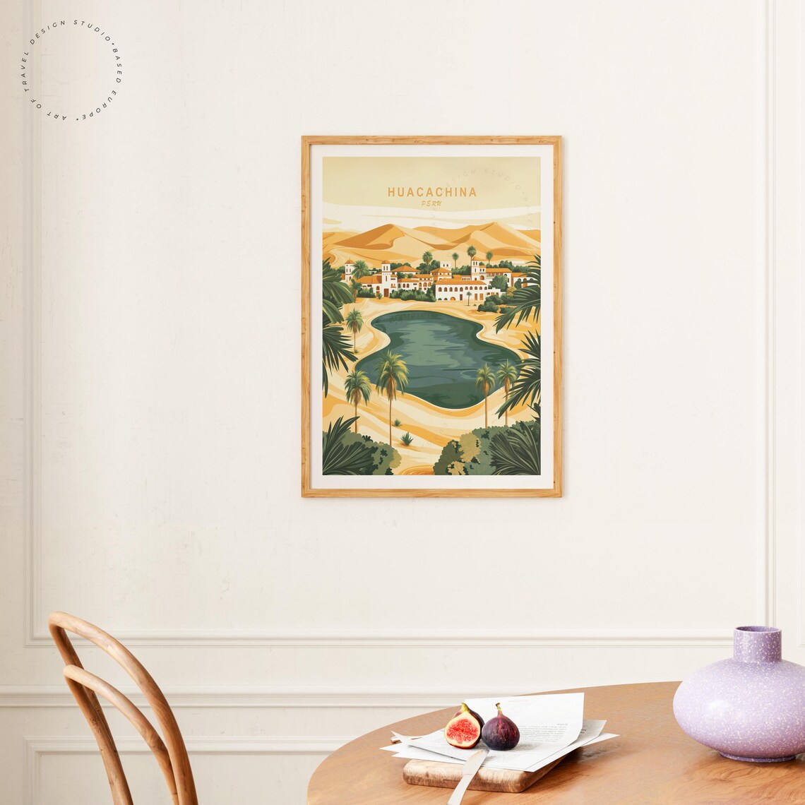 Huacachina Peru Desert Lagoon Palm Trees Village Travel Poster - Image 4