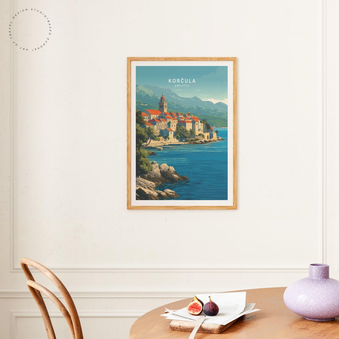 Korcula Croatia Old Town Harbor Adriatic Coast Red Roofs Travel Poster - Image 4