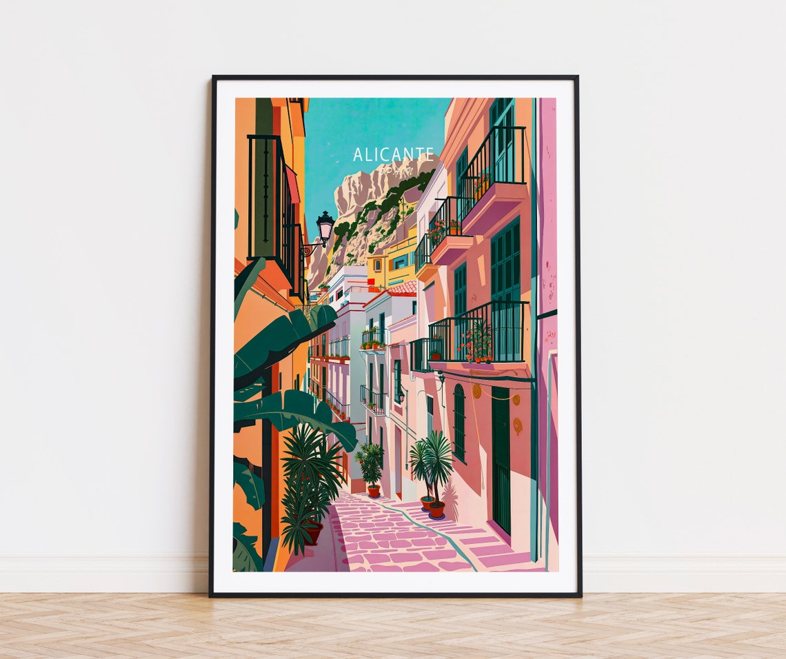 Alicante Spain Poster Spain Alicante Wall Art Spain Travel Poster Alicante Travel Gifts Personalised Gifts Wedding Gift