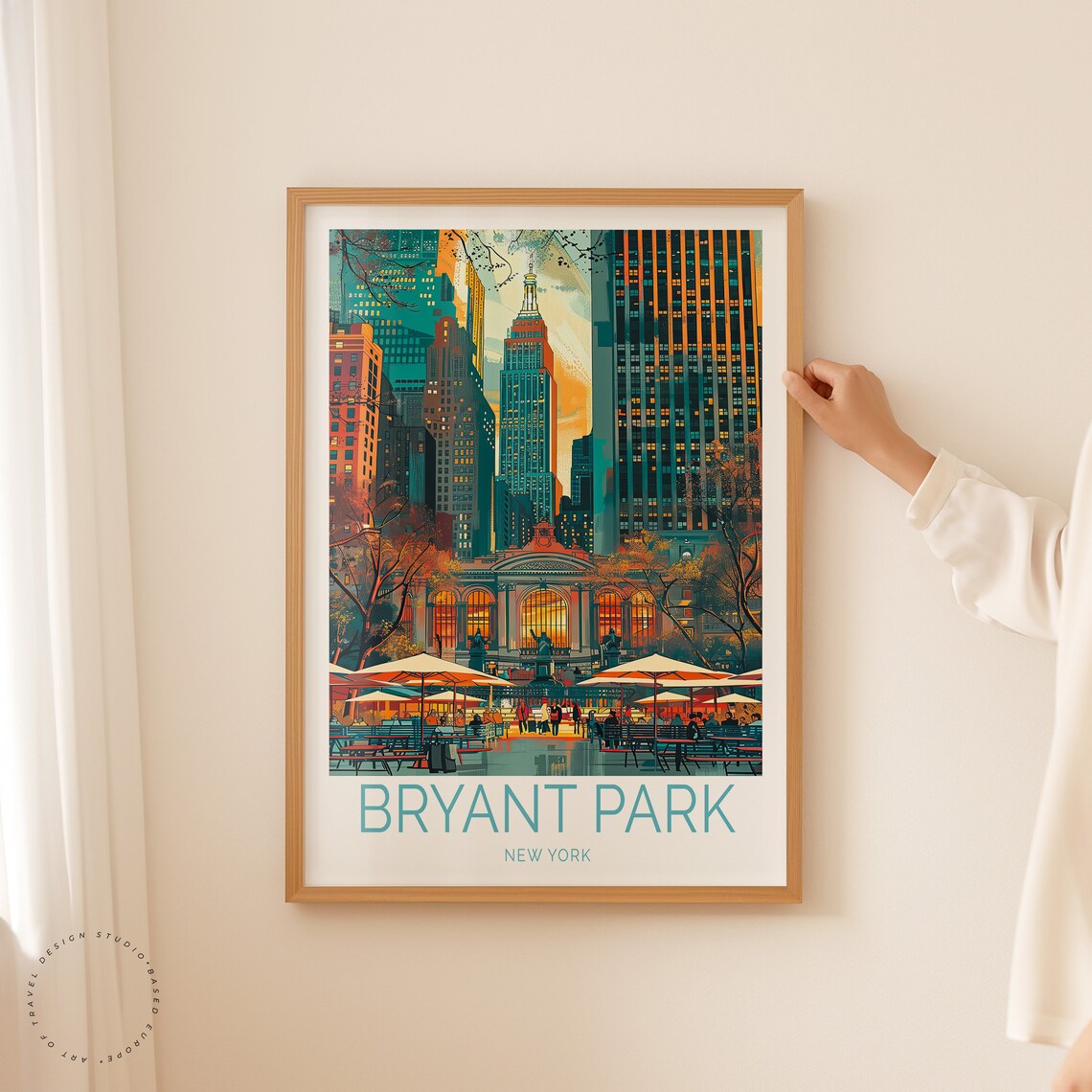 Bryant Park New York Travel Poster, City View - Image 2