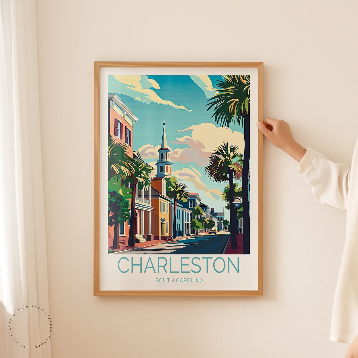 Charleston South Carolina Travel Poster, Wall Art Print