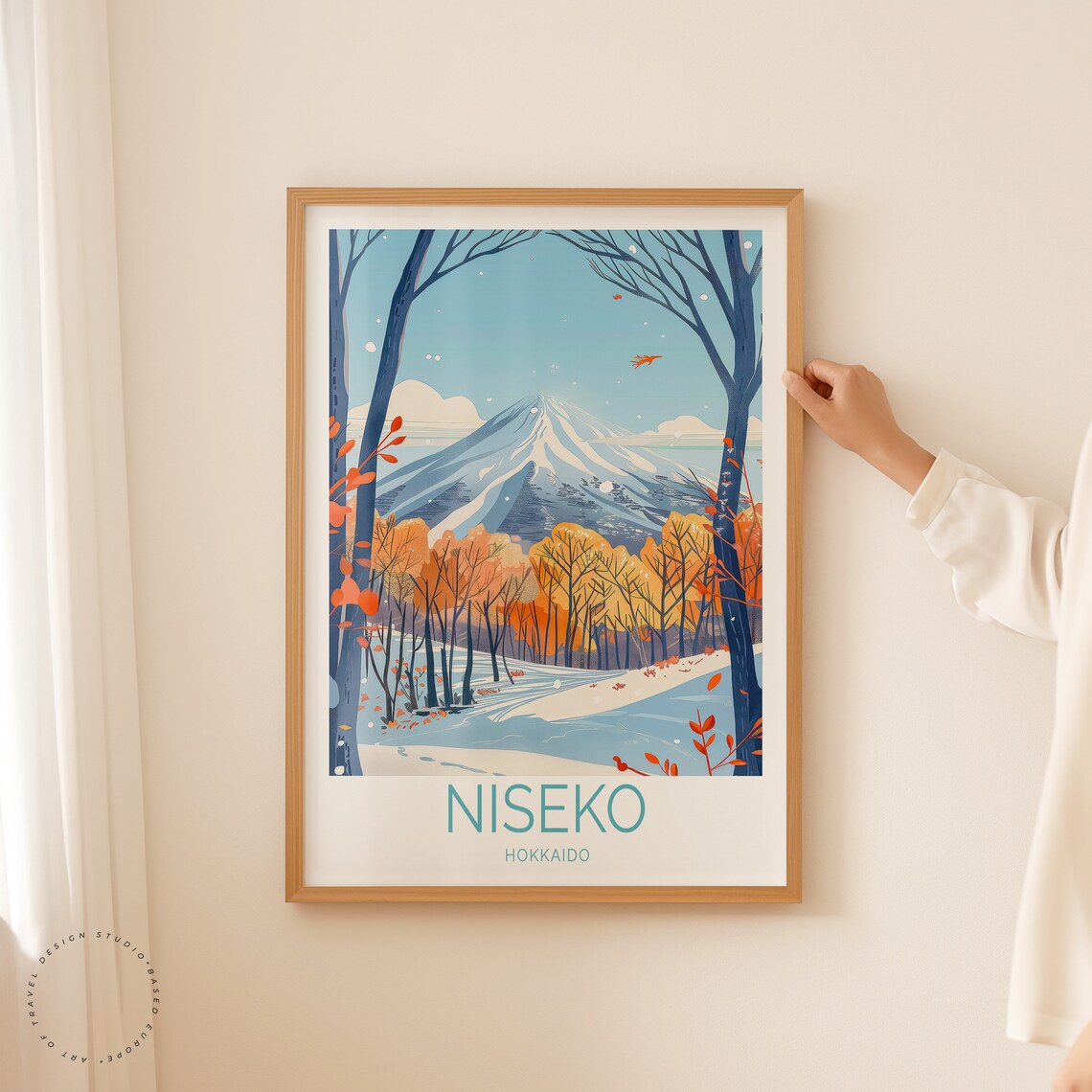 Niseko Hokkaido Snowy Mountain Autumn Trees Winter Ski Wall Art - Image 2
