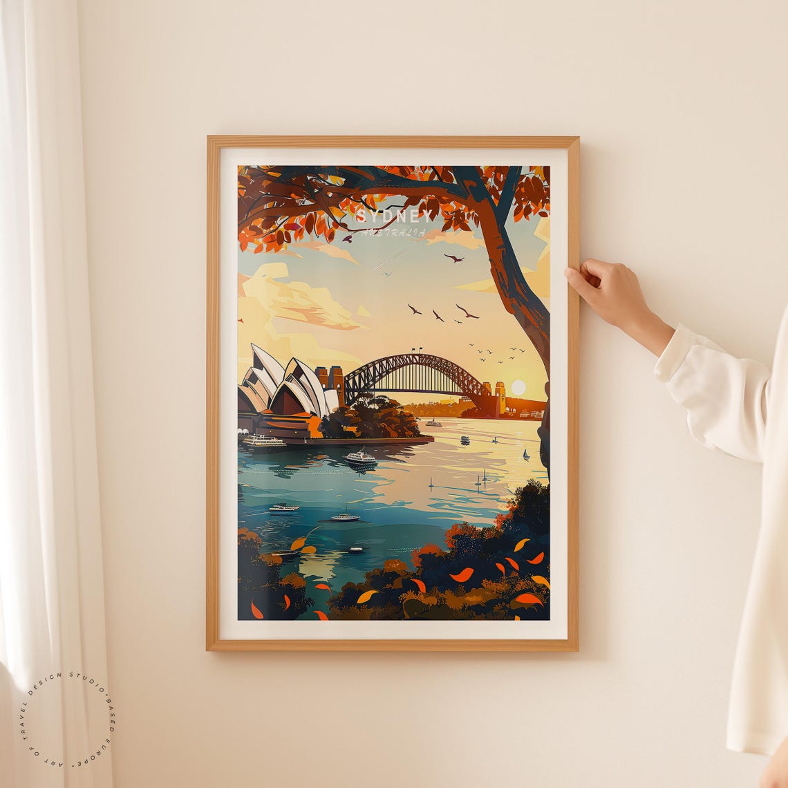 Sydney Australia Opera House Harbour Sunset Glow Travel Poster - Image 2
