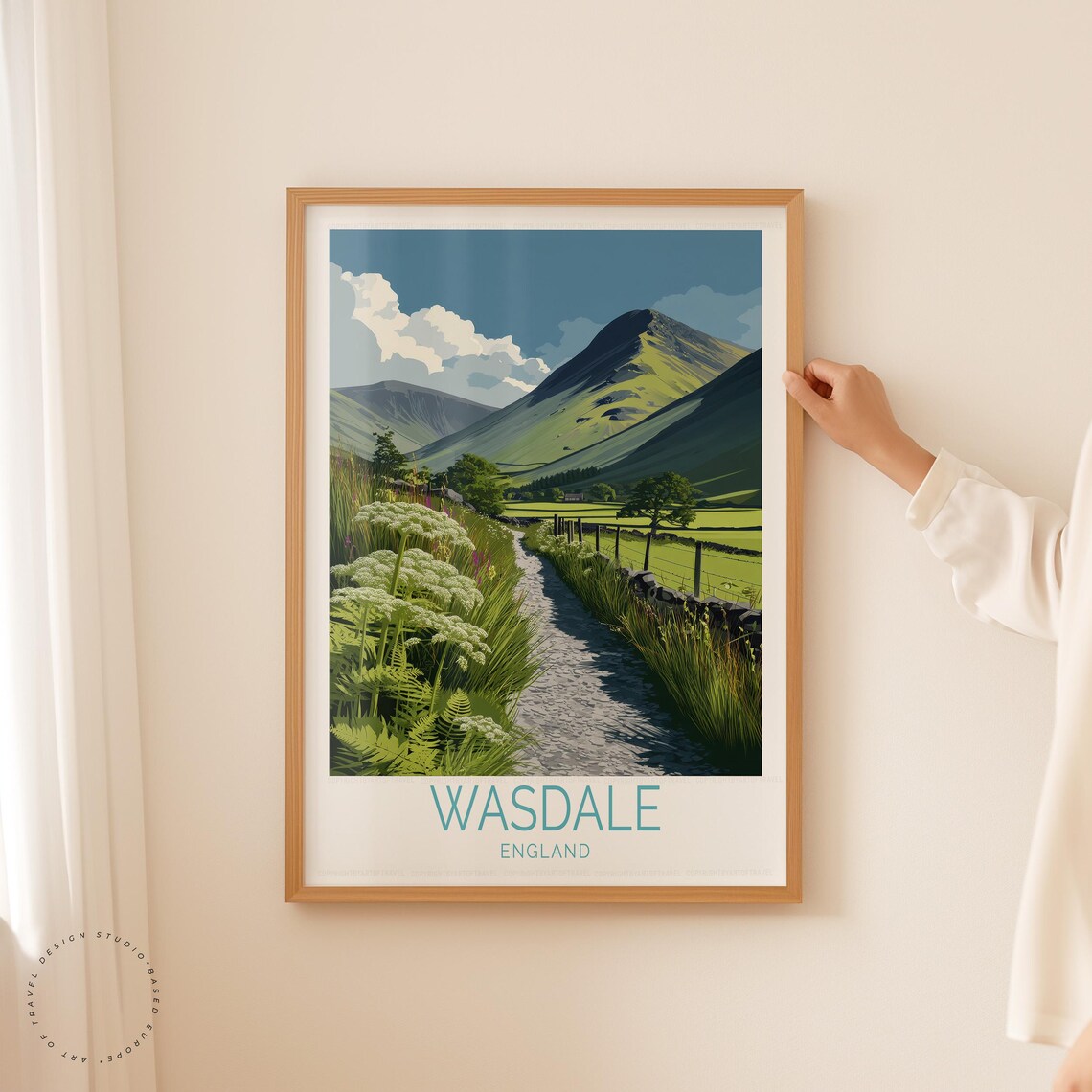 Wasdale England Green Valley Path Fell Walk Summer Travel Poster - Image 5