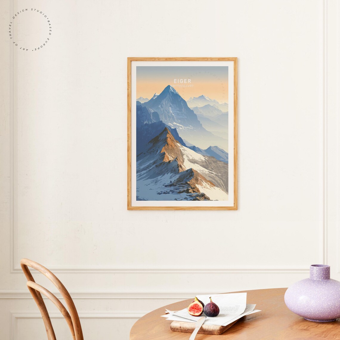 Eiger Switzerland Alpine Peaks Sunset Vintage Travel Art Poster - Image 4