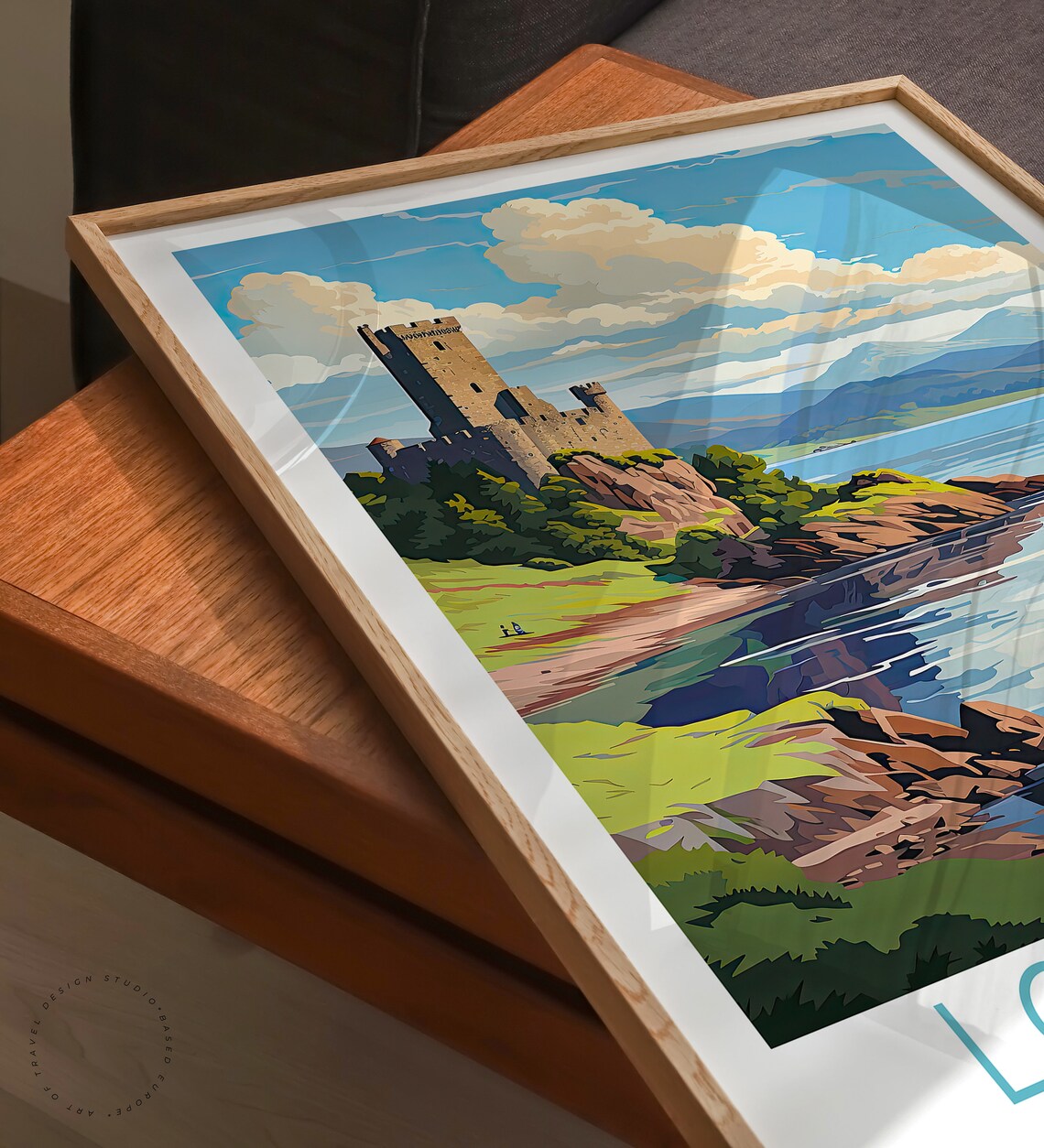 Loch Ness Scotland Lakeside Castle Morning Shore View Travel Poster - Image 3
