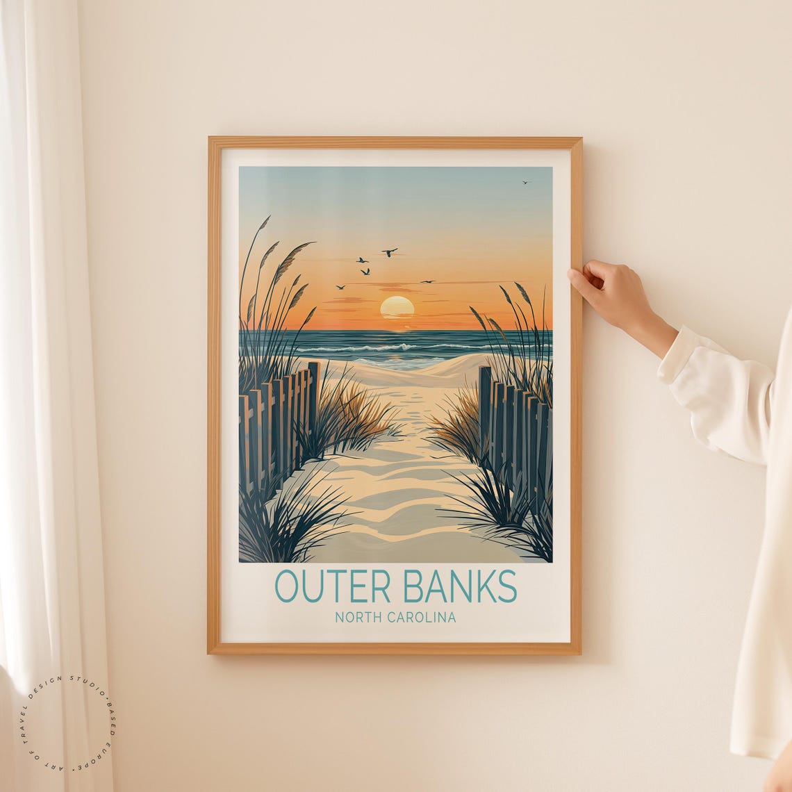Outer Banks North Carolina Beach Dunes Sunrise Path Ocean Poster - Image 2