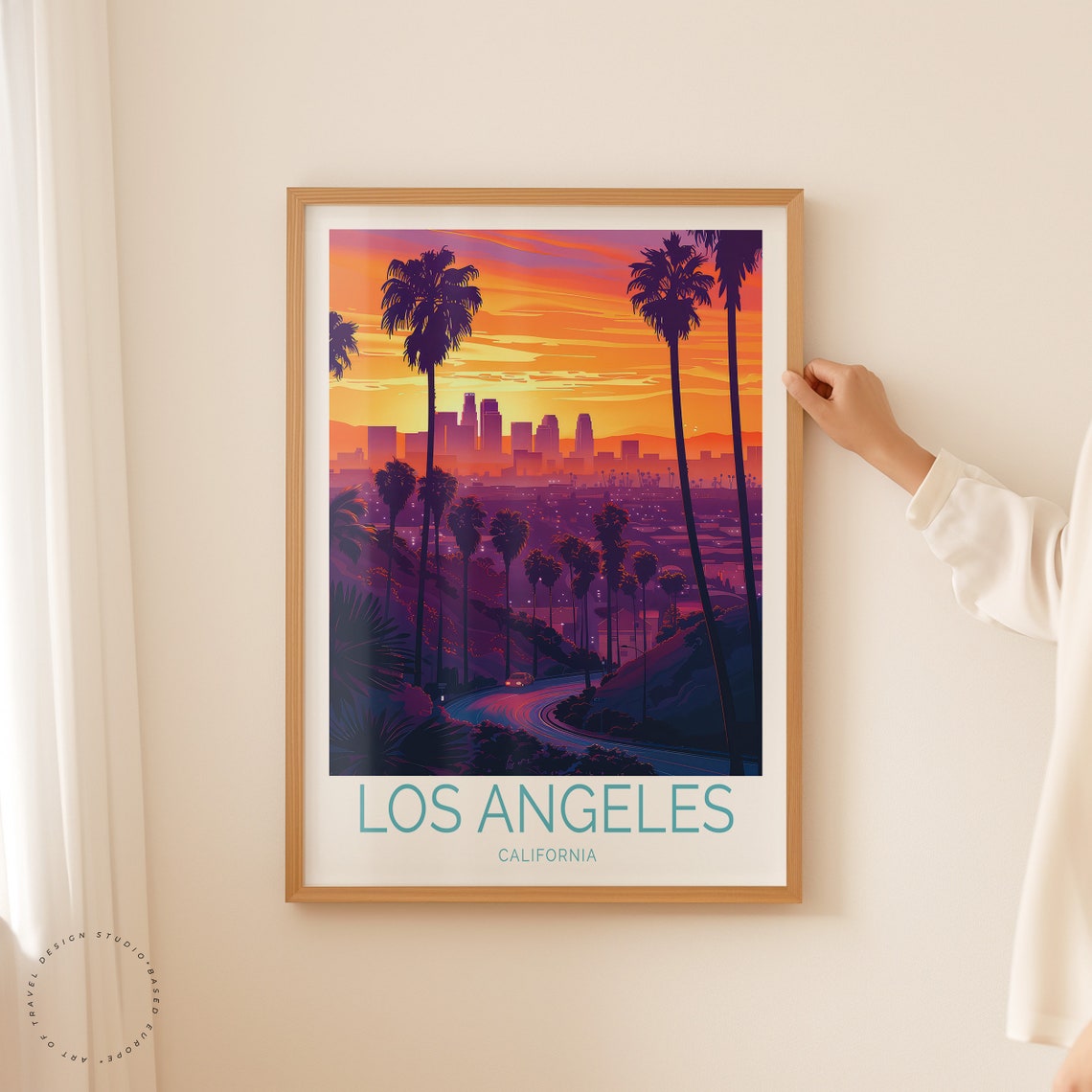 Los Angeles Travel Poster California Wall Art La California Wall Decor Los Angeles Birthday Gifts Anniversary Print - Image 2