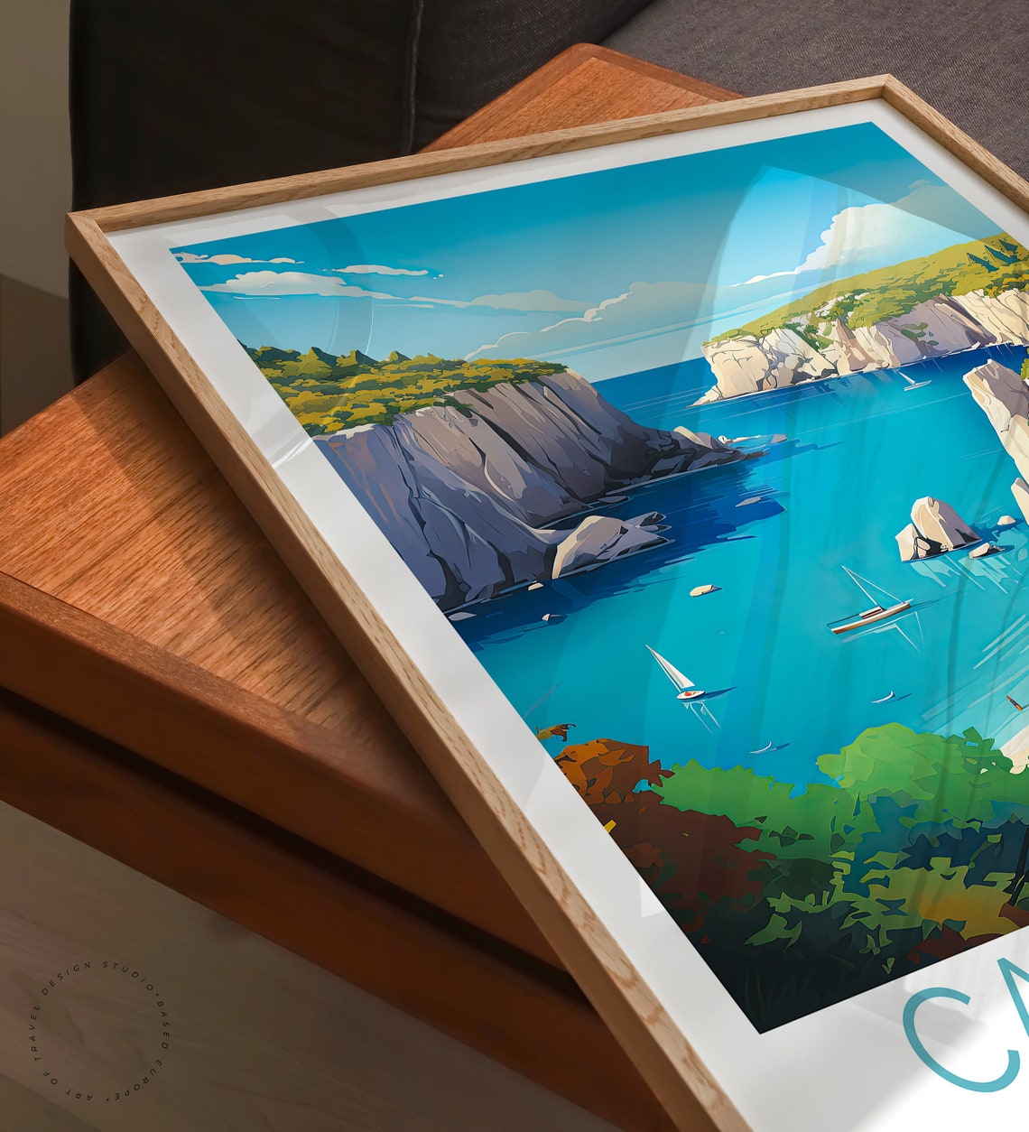 Calanques France White Cliffs And Hidden Sandy Beach Cove Poster - Image 3