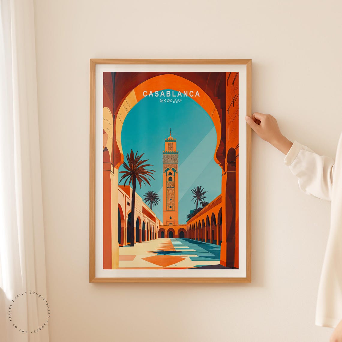 Casablanca Morocco Travel Poster Morocco Travel Print Casablanca City Wall Art Birthday Gifts Travel Home Decor - Image 2