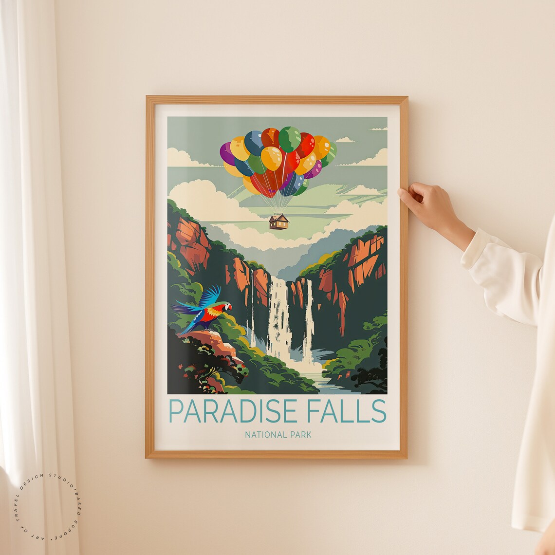Paradise Falls Travel Poster, National Park Waterfall - Image 2